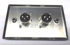 2-Port Dual Socket XLR Female Stainless Steel Microphone Mic Audio Wall Plate