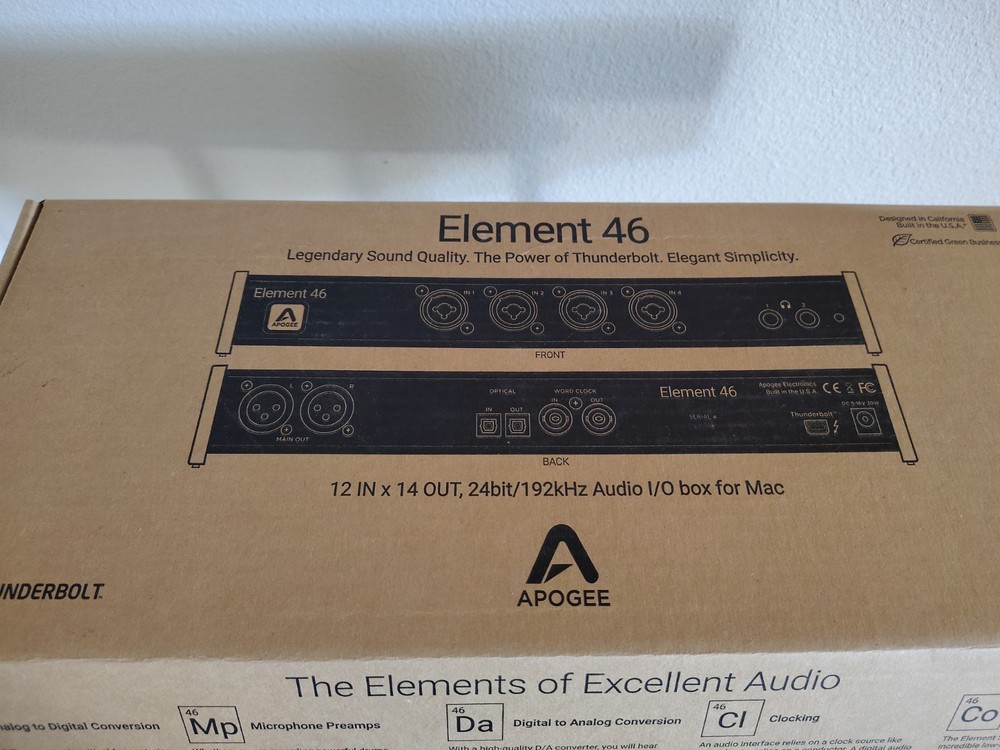New Open Box Apogee Element 46 Thunderbolt Audio Interface for Mac 12×14 I/O 24