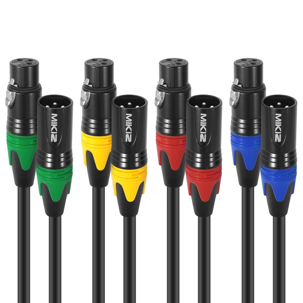XLR Cables for Microphone DJ Recording 10 Feet 4 Pack