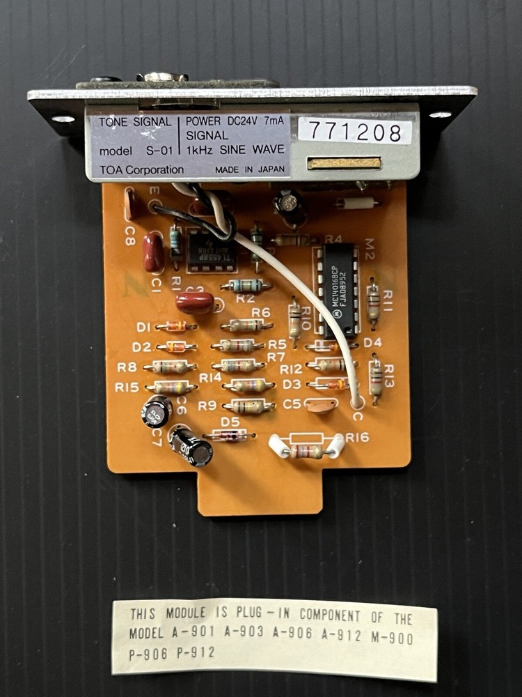TOA S-01S 900 Series 1kHz Sine Wave Test Tone Generator Module