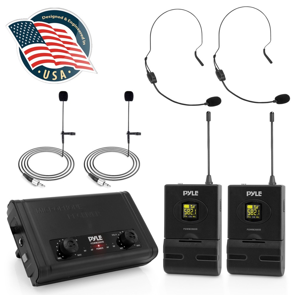 Compact UHF Wireless Microphone System – USB Powered Desktop Mic Receiver System