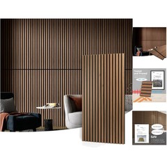 2 Eco-Friendly Walnut Acoustic Panels – 3D Sound Insulation Design, 47.2″x23.6″