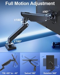 Single Monitor Mount for 32 27 24 22 inch Screen, Monitor Arm Holds 4.4-22 lb…