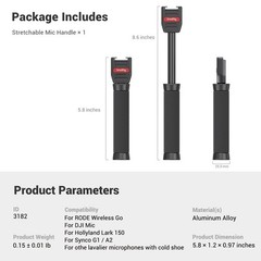 Interview Mic Handle, Stretchable Mic Handle for RODE Go, for DJI, for Hollyl…