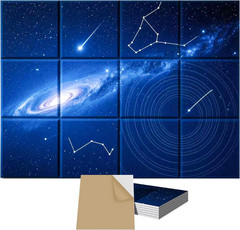 12 Pack Art Acoustic Panels, Self-Adhesive Sound Absorbing Wall Panels, 48″×36″