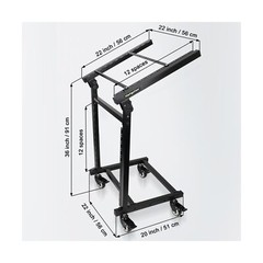 12U DJ Mixer Stand Rack Mount Rolling Stand Stage Cart Adjustable Rack Mount …