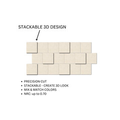 Polyester Acoustic Blocks Beige NEW 3D Decorative Wall Art Peel & Stick (24pk)