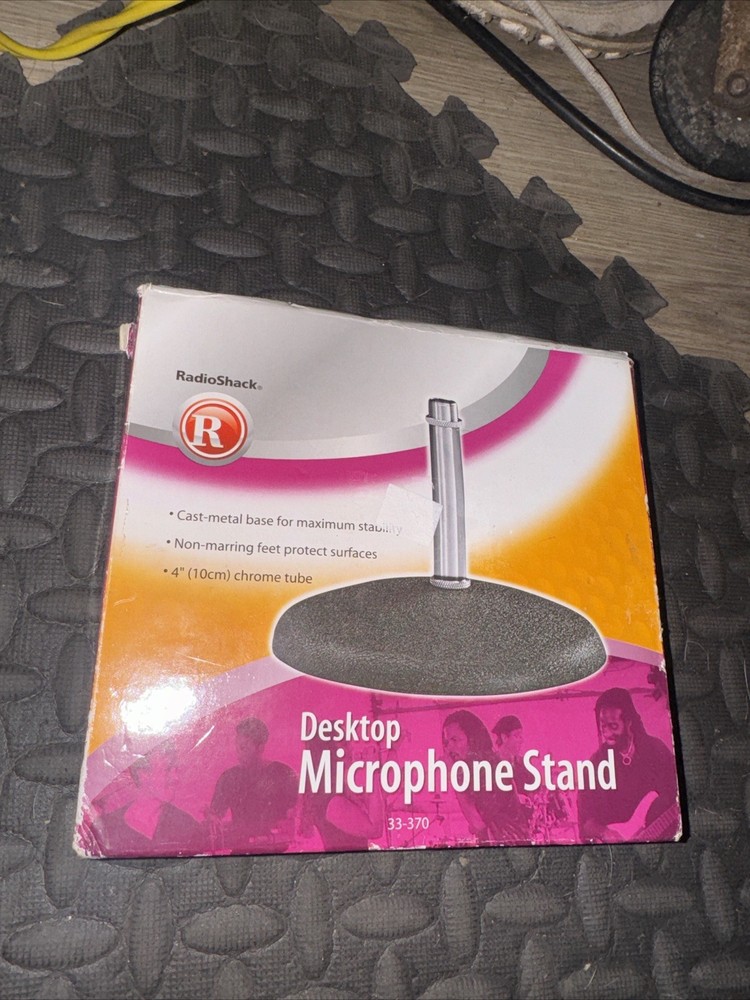 🎤Radio Shack Desk Table Top Cast Iron Podium Microphone Stand 33-370 Podcast