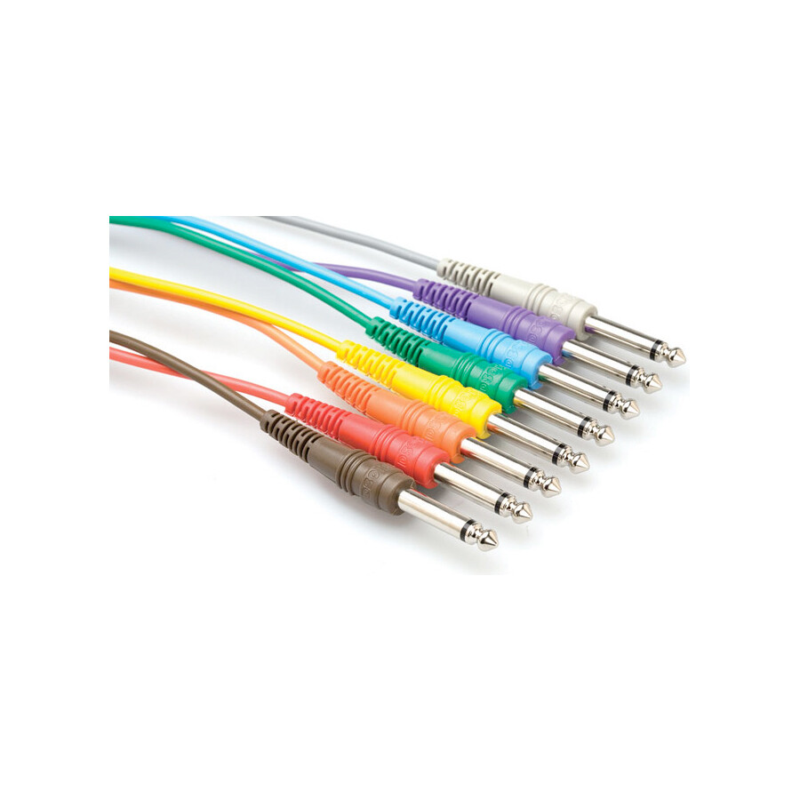 Hosa CPP-845 8 x 1/4 inch TS Unbalanced Patch Cables, 1.5 feet , New!
