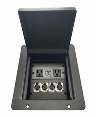 PROCRAFT MINI GAP LID FEED-THRU RECESSED Stage Pocket/Floor Box w/ 1) WIRED AC 4