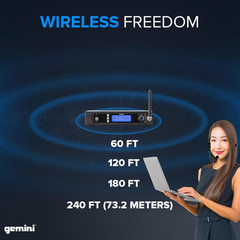 UHF-6200HL Wireless Mic System – Dual Mics, 240Ft Range, Noise-Free Audio