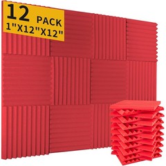 96PACK Acoustic Foam Panel Wedge Studio Soundproofing Sound Absorbing Wall Tiles