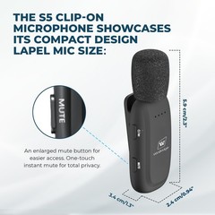 WinBridge Wireless Voice Amplifier for Teachers – Lapel Mic WB005New, Black