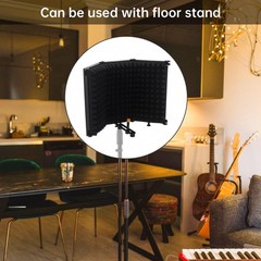 Folding Foam Studio Microphone Isolation Shield Recording Sound Absorber 3 Panel