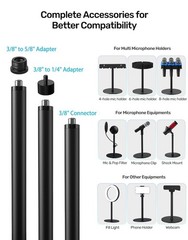 Etour Desktop Microphone Stand, Weighted Base & Wide Compatibility, 3/8″ Tabl…