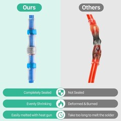 200PCS Solder Seal Wire Connectors Kit, red, green, white, blue, yellow