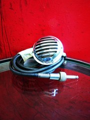 Vintage 1940’s American RC crystal microphone harp mic w cable display Astatic