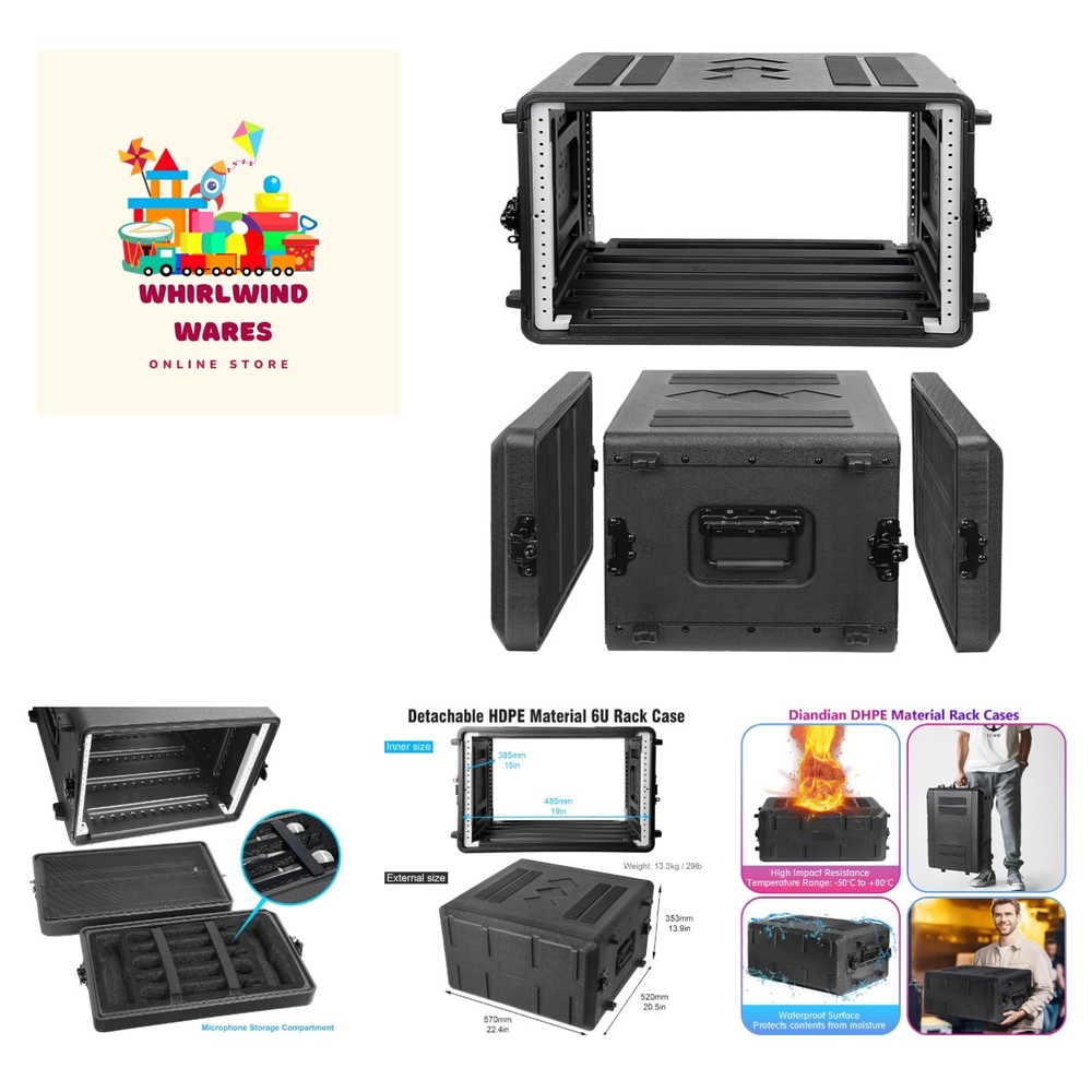 Durable 6U Rack Case with Microphone Storage – Perfect for Pro Audio Gear