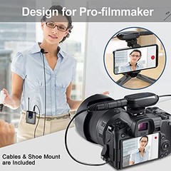Dual Channel Wireless Lavalier Microphone System – Volume Control for iPhone, DS