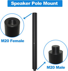M20 Speaker Pole,Speaker Pole Mount,Subwoofer Pole,16 Inch Extended Speaker