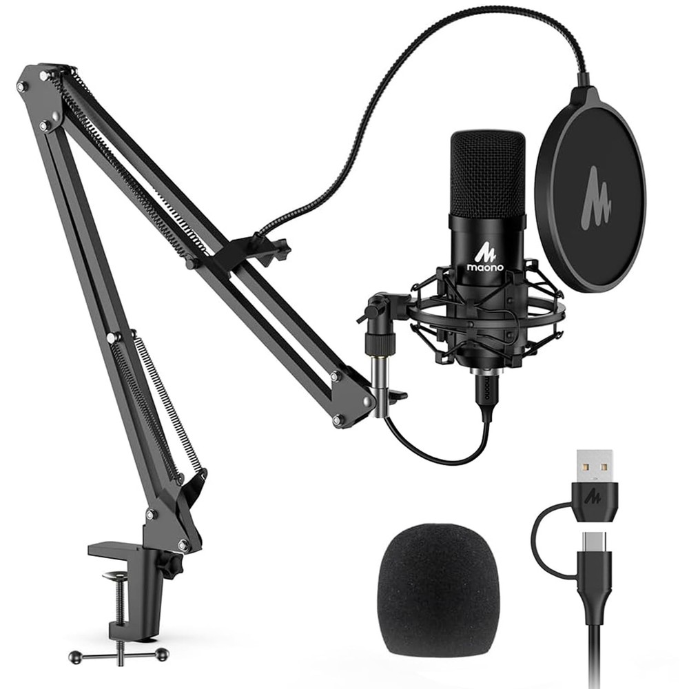 USB Microphone, MAONO 192KHZ/24Bit Plug & Play PC Computer Podcast Condenser …