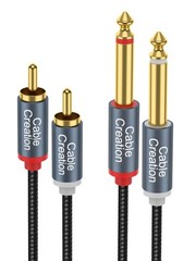 CableCreation RCA to 1/4 Cable, Dual inch TS 3FT, Black