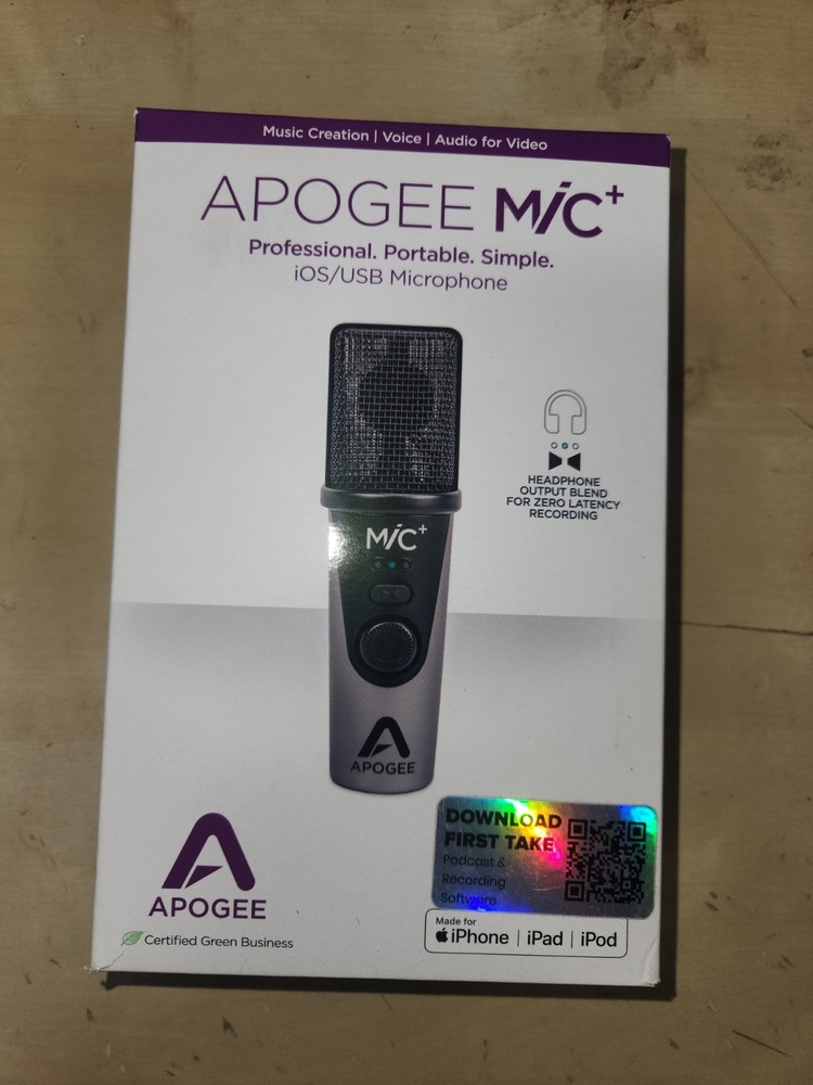 Apogee MiC Plus – Studio Quality USB Microphone with Cardioid Condenser Mic C…