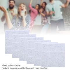 6Pcs Small Check Acoustic Soundproof Panel Fire Resistant Sound-Absorption GTCT