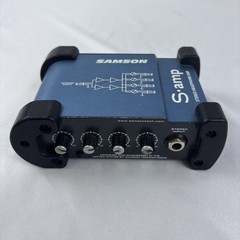Samson S-Amp 4-Channel Tabletop Mini Headphone Amplifier –TRS Input – Blue/Black