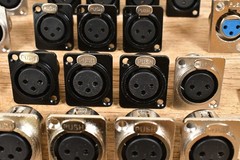 LOT of 24 Female XLR Panel Connectors with Wall Plates + Extras