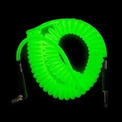 MXR 15′ GLO Coil Instrument Cable Straight to Angle 15 ft.