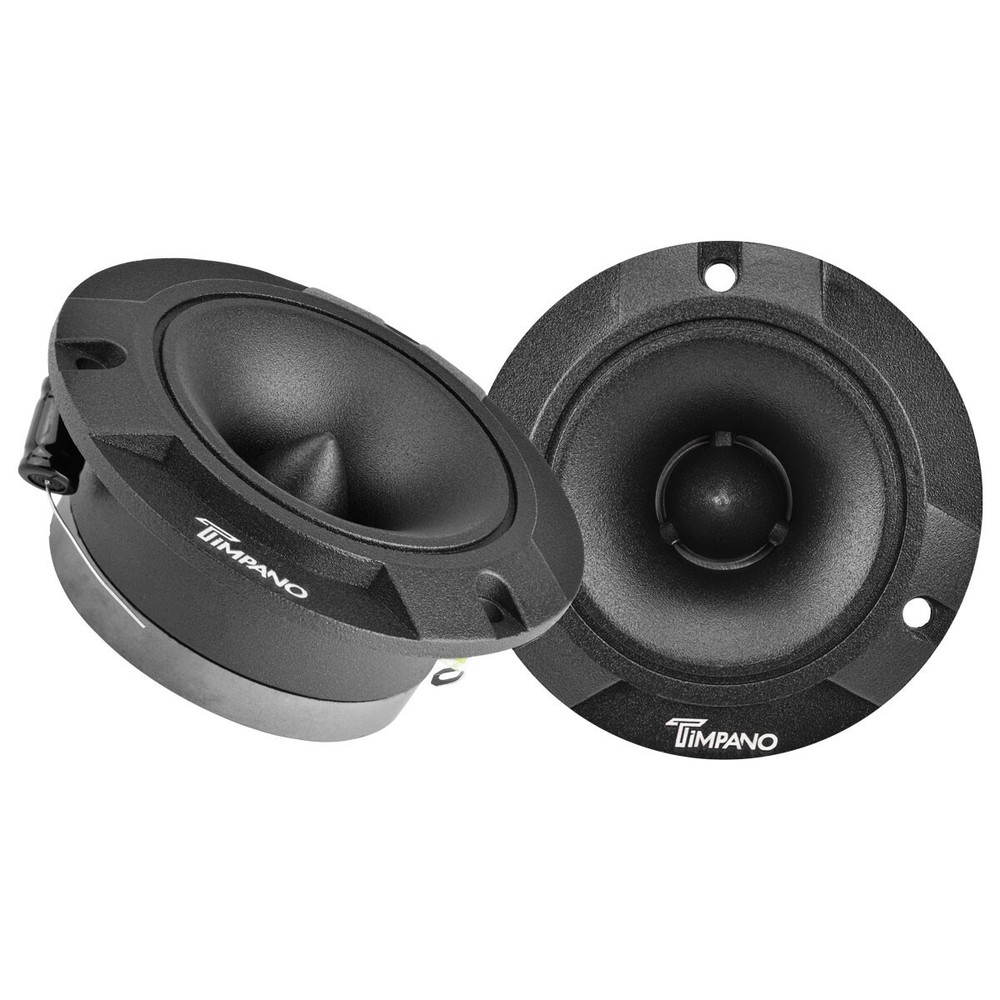 2x Timpano 600 Watts Car Audio Bullet Tweeters TPT-ST2 BLACK 3.85″ Shallow 4 Ohm