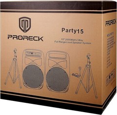 PRORECK Party 15 Portable 15-Inch 2000 Watt 2-Way Powered PA Speaker System