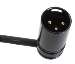 Low-Profile Right-Angle 3-Pin XLR Male to Right-Angle 1/4″ TS Male Cable