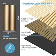 Easy Install Wooden Slat Panels for Walls and Ceilings, 3D Acoustic Design