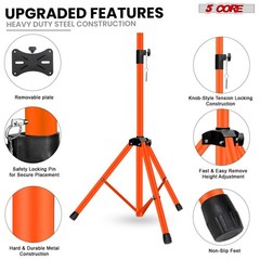 5Core 6ft Speaker Stand Tripod DJ PA Pro Audio Pole Mount Monitor 40″-72″🟠