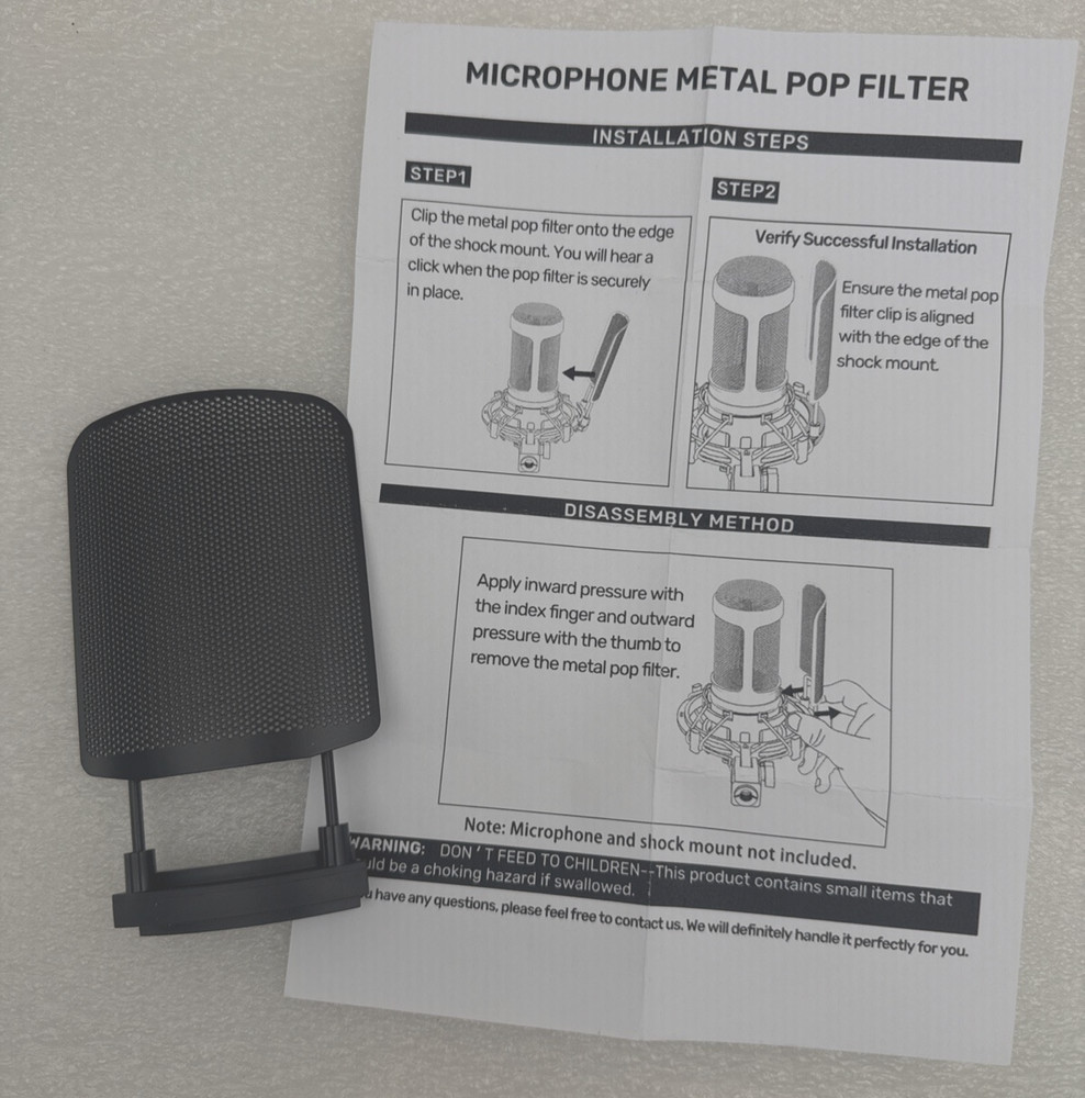 Metal Windscreen Pop Filter Compatible w/Audio Technica at2020 at2035 *READ…
