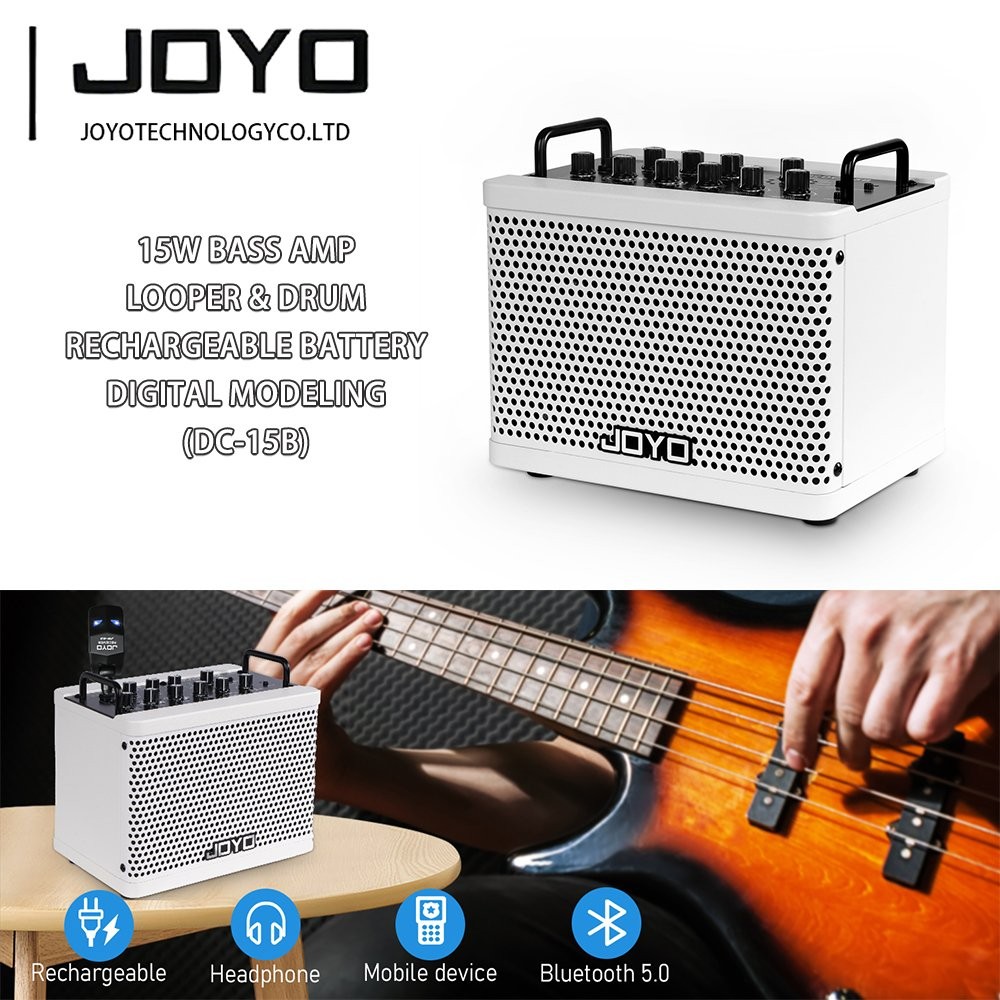 JOYO 15W Portable Bass Amp Combo 9 Models + 6 Modulation FX Rechargeable Battery