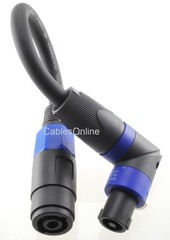 1ft 4-Pole Speakon Right-Angle Male/Female 4-Conductor,12AWG Extension Cable