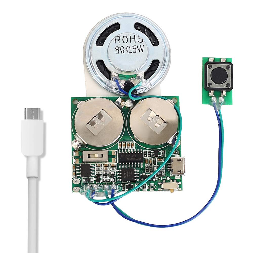 Icstation Recordable Sound Module, 8M USB Button Control with Battery