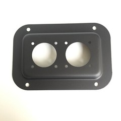 Black Steel Blank Speaker Jack Plates Dual Large SpeakOn NL8MPR, NL4MPR 130x89mm