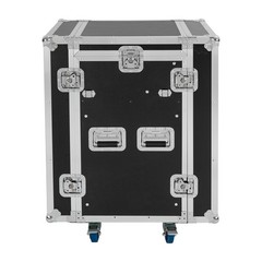 12U Sound Box 12U PA Rack/Road Case Top DJ Table Top 2 Layers Studio w/ Casters