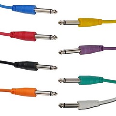 8 PACK colors 10 ft foot 1/4 guitar to effect pedal PA studio rack patch cables