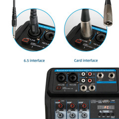4 Chanel Mini Audio Mixer Bluetooth NEWB Sound Mixing Console Amplifier Studio