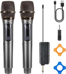 Wireless Microphones – Upgraded 2.4GHz Plug-and-Play Mics, Rechargeable 500FT Lo