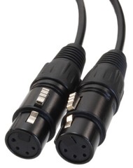 1ft XLR 4-Pin 1-Male to XLR 4-Pin 2-Female Y-Splitter Cable