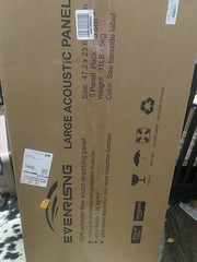 EVENRISING Acoustic Panel 5 Pack Black Polyester 48x24x0.4in Sound Absorption