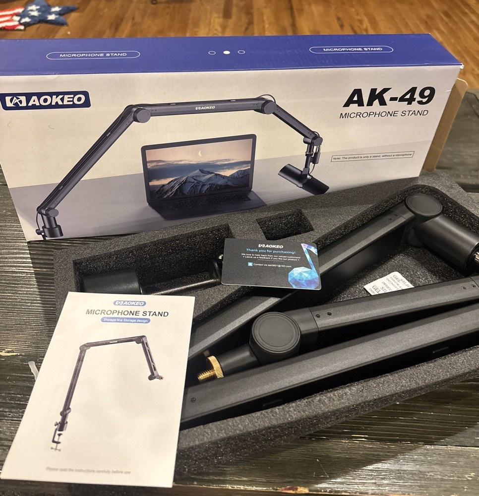 Microphone Flex Arm | Aokeo AK-49 Adjustable Compact Mic Suspension Boom Scissor