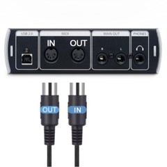 2M MIDI Cable Plug & Play USB-C MIDI Interface 5-Pin DIN 1 In 1 Out Converter
