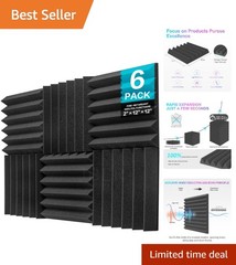 6 Square Feet of Acoustic Treatment Foam – Ideal for Home Studios and Offices